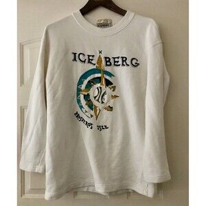 VTG Iceberg Cotton Sweatshirt SZ S/Embroidered/Prosperos Isle/Rare/Unisex/Italy